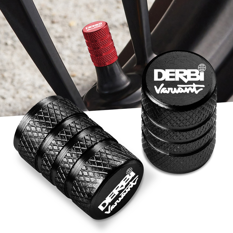 Motorcycle Valve Cover - オートバイ用CNCタイヤバルブエアポート,ステムカバーキャップ,Derbi,Derbi,変形,スポーツ用プラグアクセサリー,2個