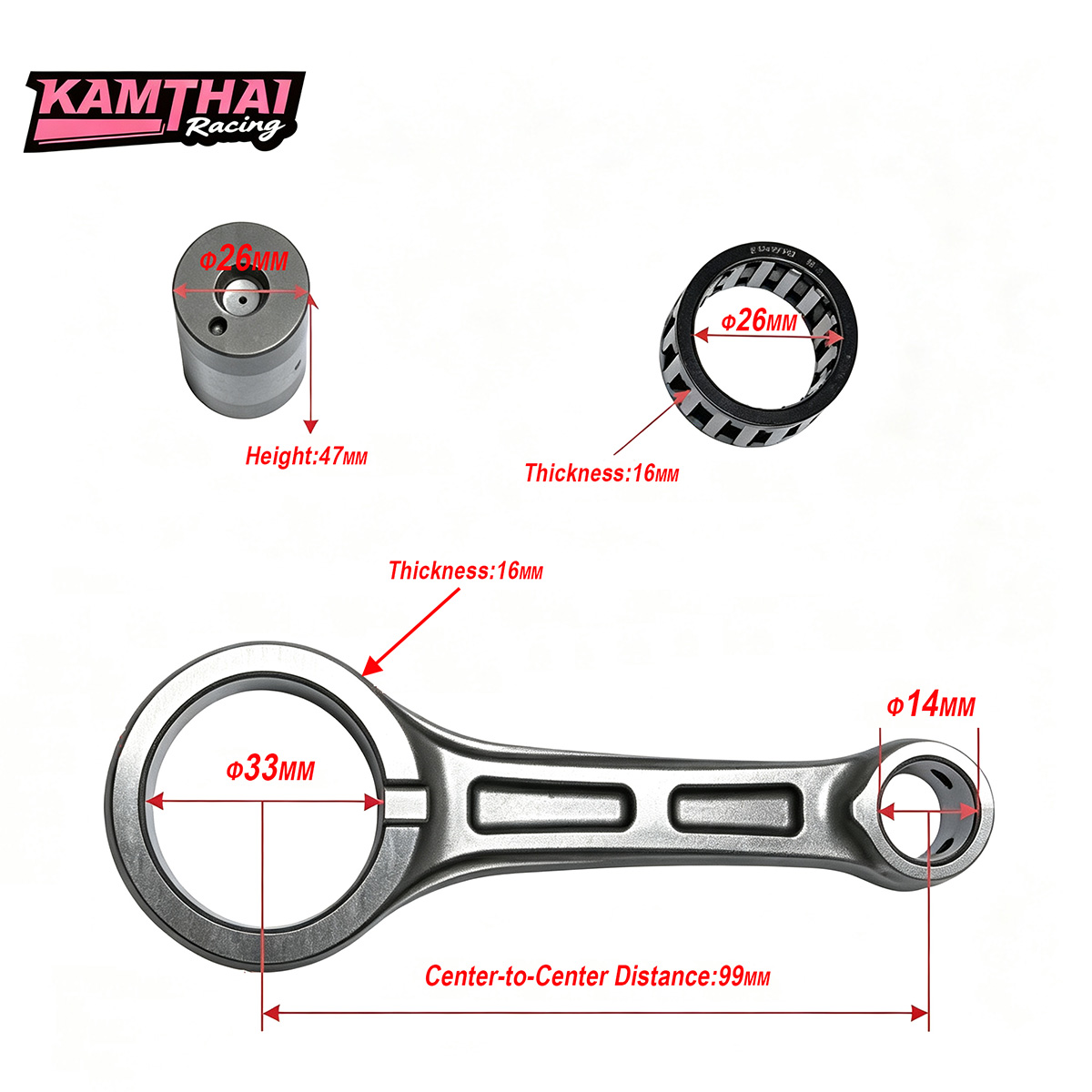KAMTHAI CNC加工製コネクティングロッドキット ヤマ - Motorcycle Crankshaft のレビューと価格